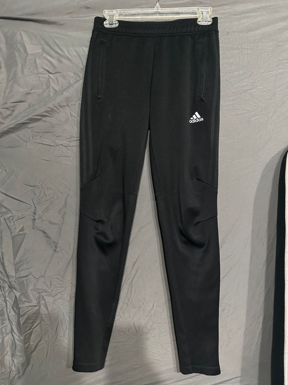 adidas Black Track Joggers with White Logo